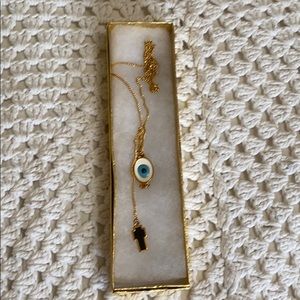 Evil Eye /Cross necklace